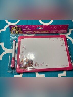 New Disney Princess Pink Framed Dry Erase Board 5.5” x 8”